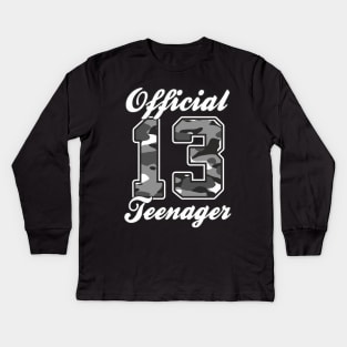 13th birthday official teenager Kids Long Sleeve T-Shirt